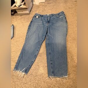 Good American Distressed Blue Boyfriend Jeans